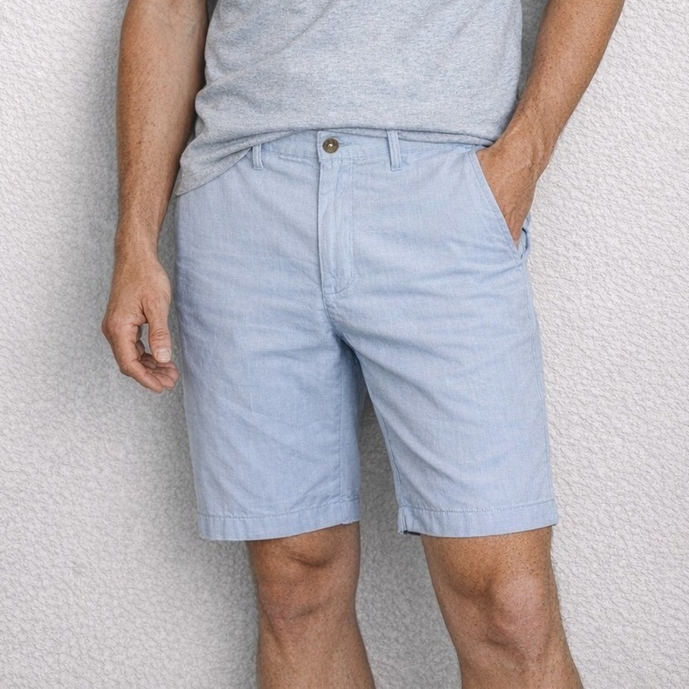 U.S. Polo Assn. Shorts Micro Striped Blue White Preppy Casual Size W40